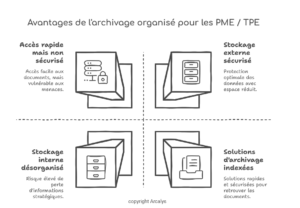 schéma représentant l'importance de l'archivage pour les PME TPE